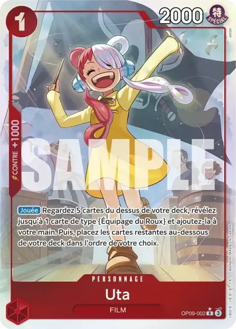 Carte One Piece Uta OP09-002 · parallèle, extension Les nouveaux empereurs