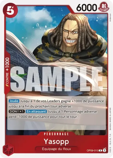 Carte One Piece Yasopp OP09-013, extension Les nouveaux empereurs