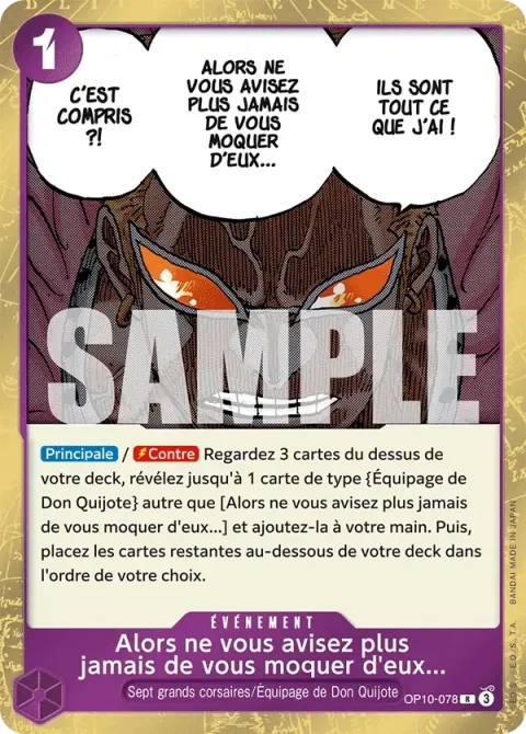 Carte One Piece Alors ne vous avisez plus jamais de vous moquer d’eux… OP10-078, extension Sang royal
