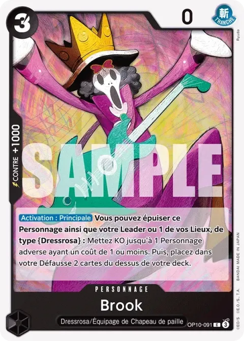 Carte One Piece Brook OP10-091, extension Sang royal