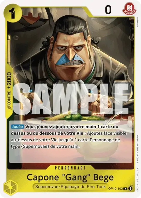 Carte One Piece Capone « Gang » Bege OP10-103, extension Sang royal