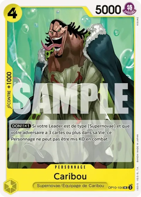 Carte One Piece Caribou OP10-104, extension Sang royal