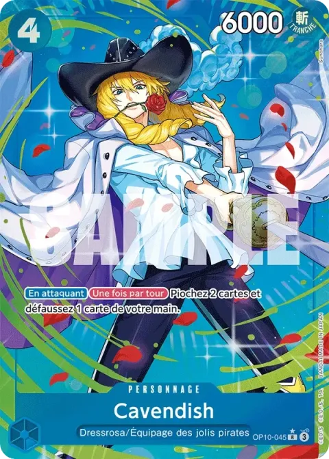 Carte One Piece Cavendish OP10-045 · parallèle, extension Sang royal