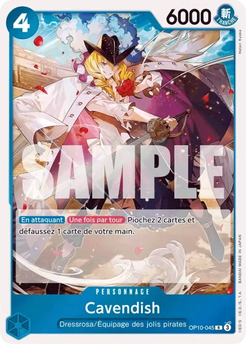 Carte One Piece Cavendish OP10-045, extension Sang royal
