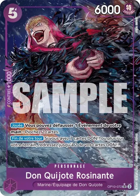 Carte One Piece Don Quijote Rosinante OP10-072 · parallèle, extension Sang royal