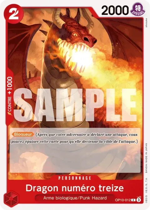 Carte One Piece Dragon numéro treize OP10-012, extension Sang royal