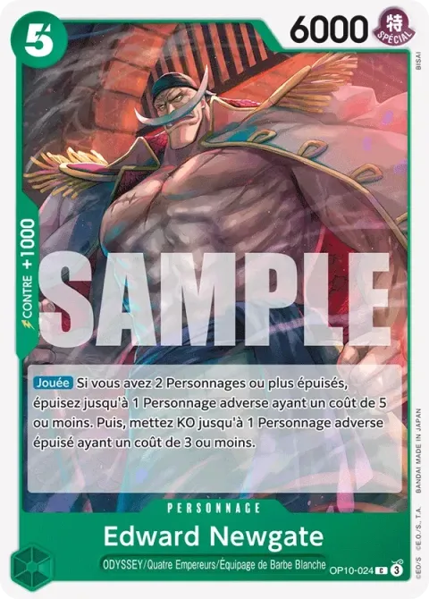 Carte One Piece Edward Newgate OP10-024, extension Sang royal