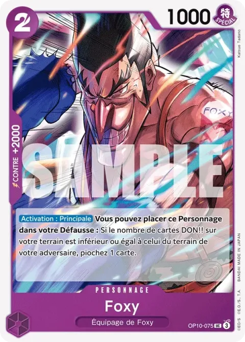 Carte One Piece Foxy OP10-075, extension Sang royal