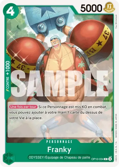 Carte One Piece Franky OP10-034, extension Sang royal