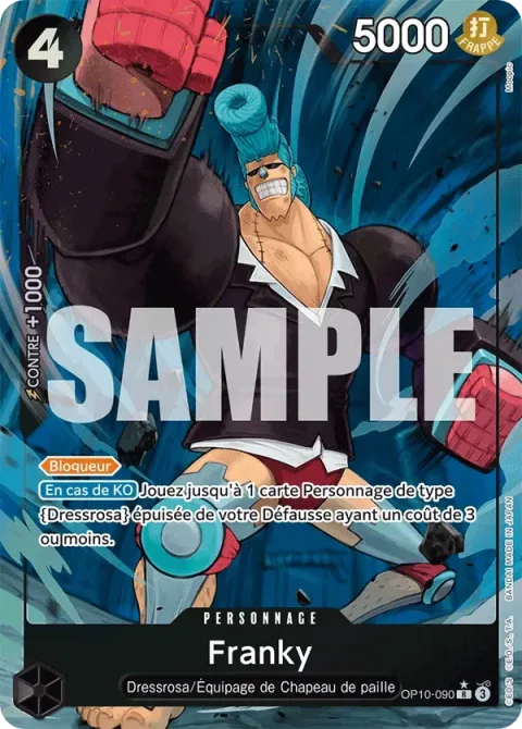 Carte One Piece Franky OP10-090 · parallèle, extension Sang royal