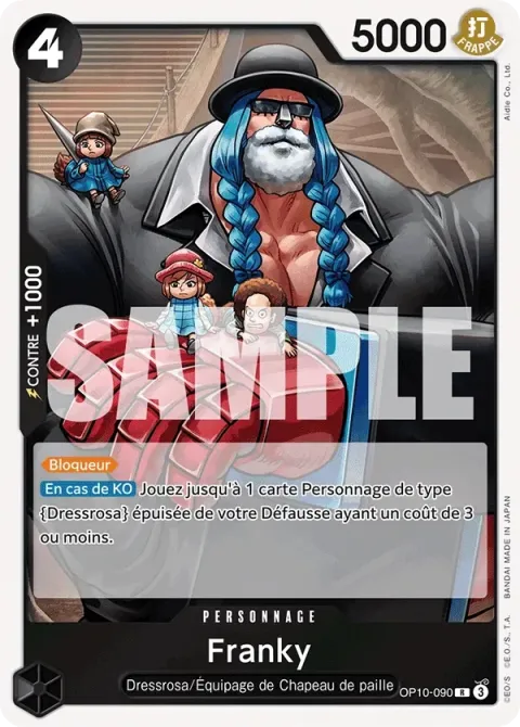 Carte One Piece Franky OP10-090, extension Sang royal