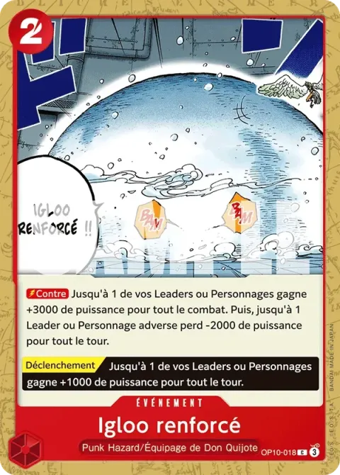 Carte One Piece Igloo renforcé OP10-018, extension Sang royal