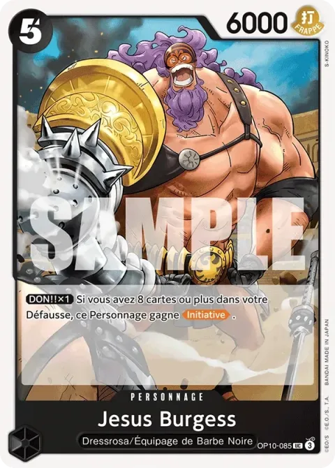 Carte One Piece Jesus Burgess OP10-085, extension Sang royal