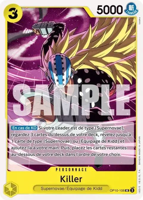 Carte One Piece Killer OP10-106, extension Sang royal