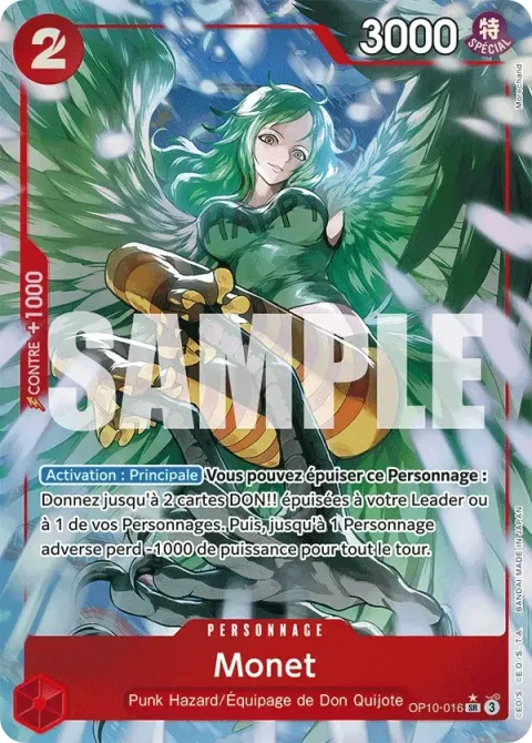 Carte One Piece Monet OP10-016 · parallèle, extension Sang royal