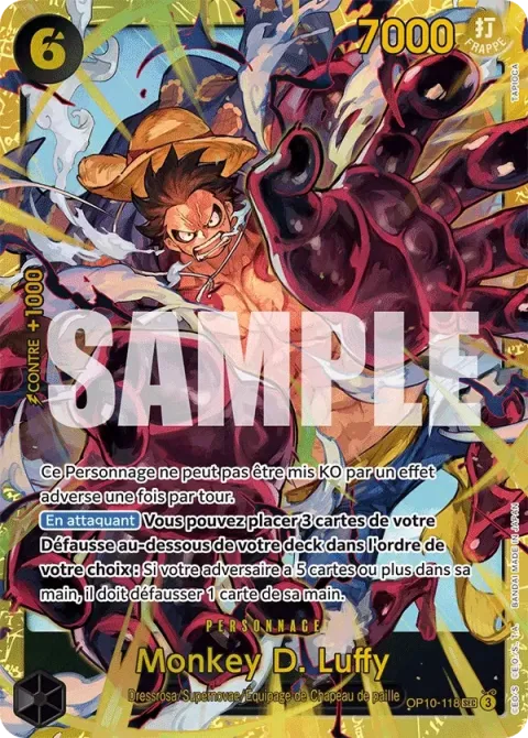 Carte One Piece Monkey D. Luffy OP10-118, extension Sang royal