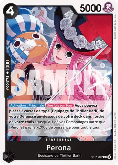Carte One Piece Perona OP10-092, extension Sang royal