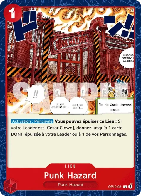 Carte One Piece Punk Hazard OP10-021, extension Sang royal