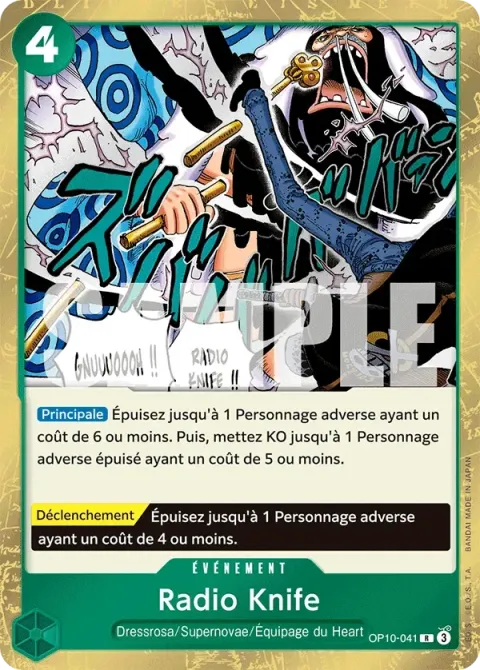 Carte One Piece Radio Knife OP10-041, extension Sang royal