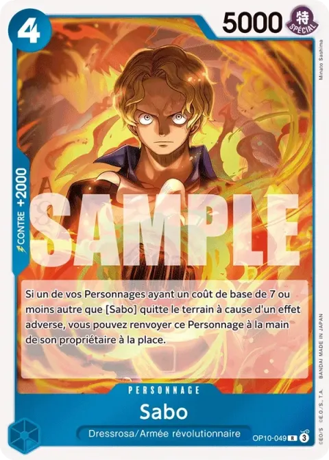 Carte One Piece Sabo OP10-049, extension Sang royal