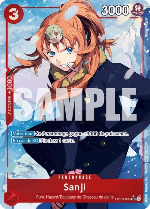 Carte One Piece Sanji OP10-005 · parallèle, extension Sang royal