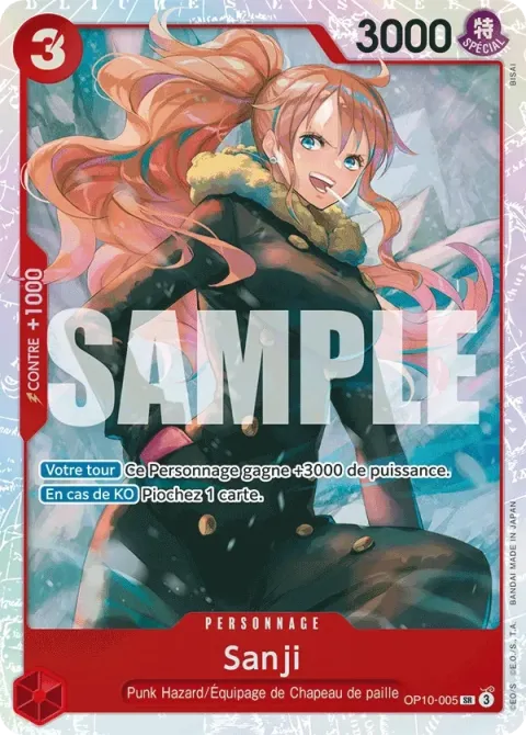 Carte One Piece Sanji OP10-005, extension Sang royal