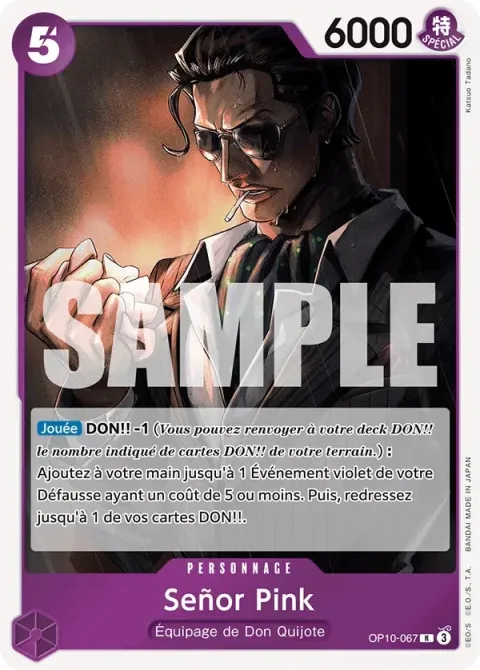 Carte One Piece Señor Pink OP10-067, extension Sang royal