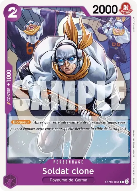 Carte One Piece Soldat clone OP10-064, extension Sang royal