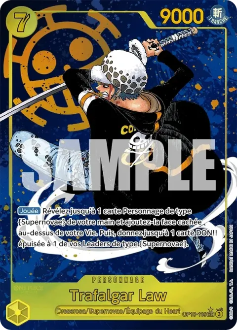 Carte One Piece Trafalgar Law OP10-119 · parallèle, extension Sang royal