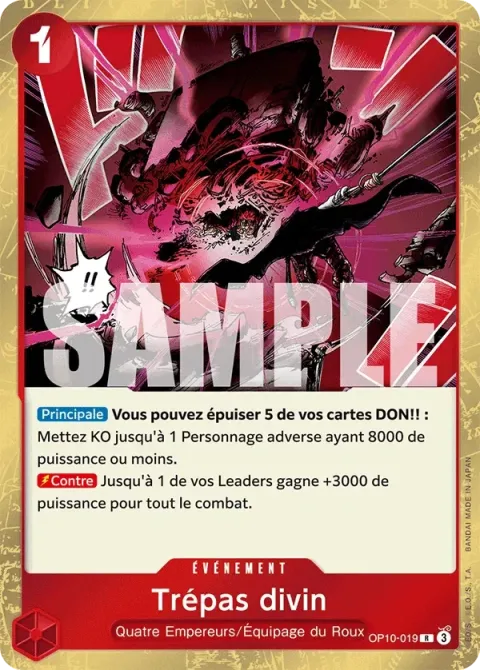Carte One Piece Trépas divin OP10-019, extension Sang royal