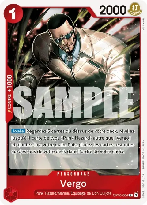 Carte One Piece Vergo OP10-004, extension Sang royal