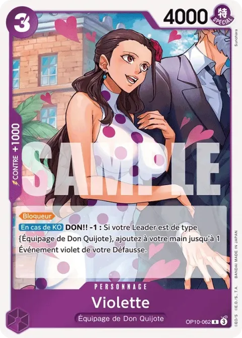 Carte One Piece Violette OP10-062, extension Sang royal
