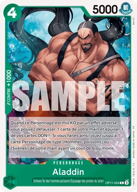Carte One Piece Aladdin OP11-024, extension Des poings vifs comme l’éclair