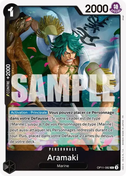 Carte One Piece Aramaki OP11-082, extension Des poings vifs comme l’éclair