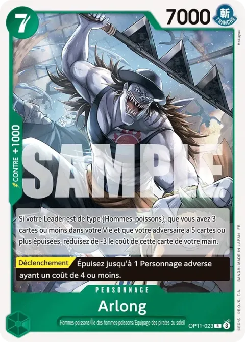 Carte One Piece Arlong OP11-023, extension Des poings vifs comme l’éclair