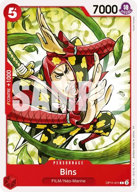 Carte One Piece Bins OP11-011, extension Des poings vifs comme l’éclair
