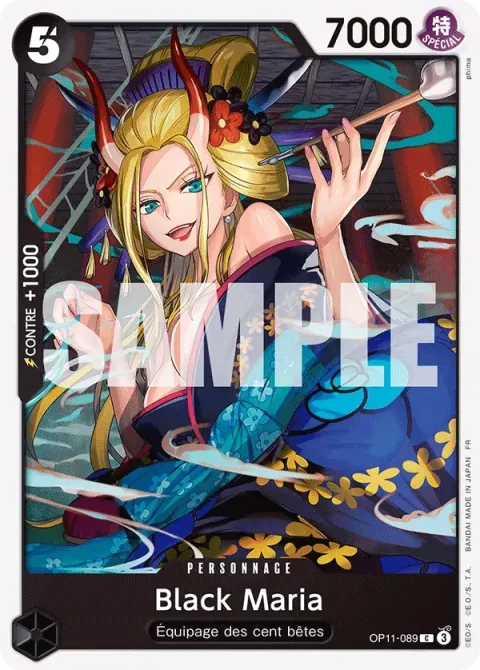Carte One Piece Black Maria OP11-089, extension Des poings vifs comme l’éclair