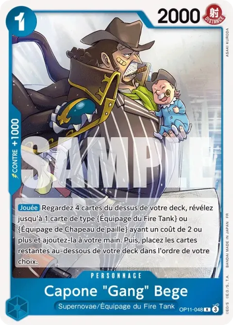 Carte One Piece Capone « Gang » Bege OP11-048, extension Des poings vifs comme l’éclair
