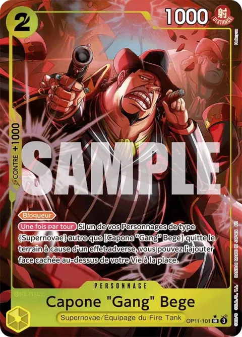 Carte One Piece Capone « Gang » Bege OP11-101 · parallèle, extension Des poings vifs comme l’éclair