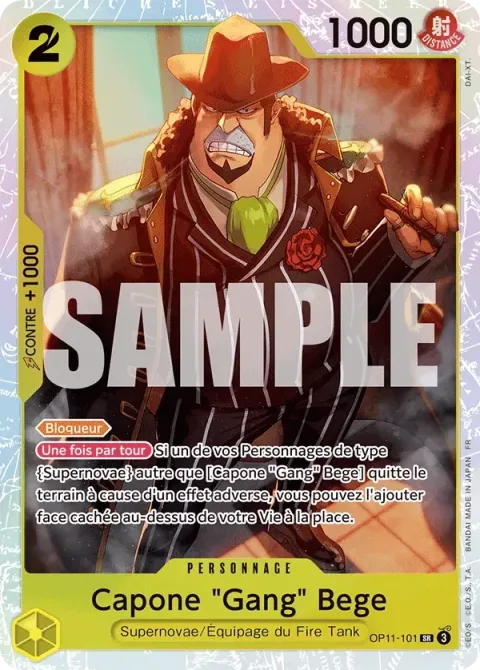 Carte One Piece Capone « Gang » Bege OP11-101, extension Des poings vifs comme l’éclair