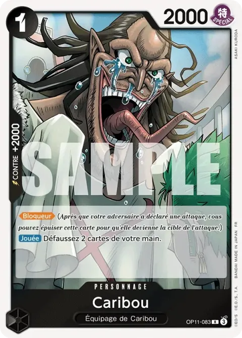 Carte One Piece Caribou OP11-083, extension Des poings vifs comme l’éclair