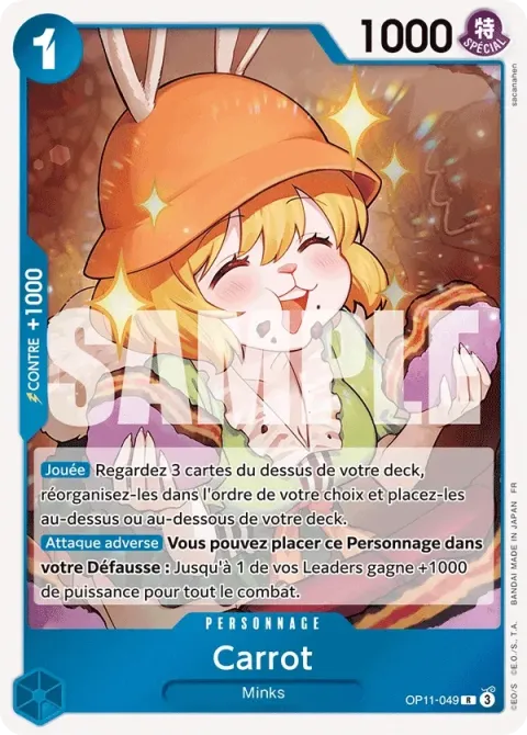 Carte One Piece Carrot OP11-049, extension Des poings vifs comme l’éclair