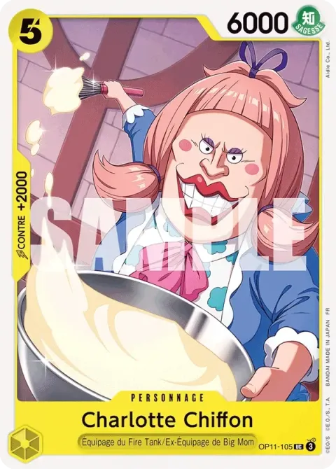 Carte One Piece Charlotte Chiffon OP11-105, extension Des poings vifs comme l’éclair