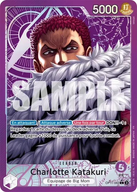 Carte One Piece Charlotte Katakuri OP11-062 · parallèle, extension Des poings vifs comme l’éclair