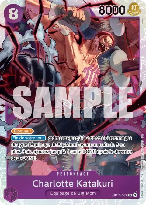 Carte One Piece Charlotte Katakuri OP11-067, extension Des poings vifs comme l’éclair