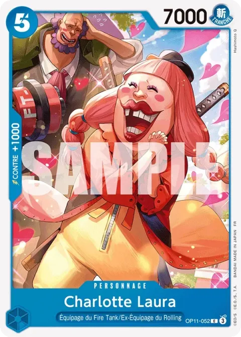 Carte One Piece Charlotte Laura OP11-052, extension Des poings vifs comme l’éclair