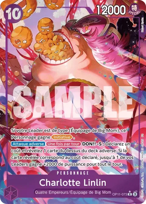Carte One Piece Charlotte Linlin OP11-073 · parallèle, extension Des poings vifs comme l’éclair