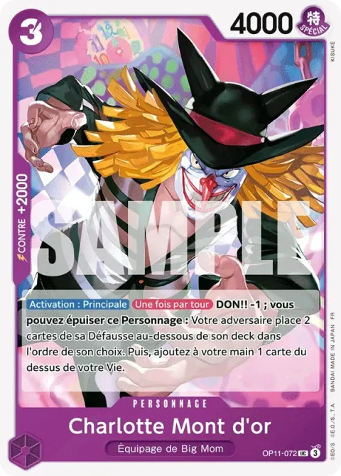 Carte One Piece Charlotte Mont d’or OP11-072, extension Des poings vifs comme l’éclair