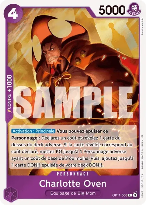 Carte One Piece Charlotte Oven OP11-066, extension Des poings vifs comme l’éclair