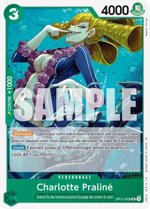 Carte One Piece Charlotte Praliné OP11-029, extension Des poings vifs comme l’éclair